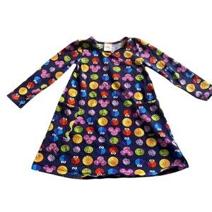 Hanna Andersson Sesame Street Dress Girls 4 Long Sleeve READ